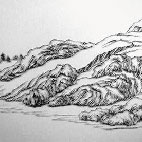 Imitating the Ink Painting of Wang Wei, Sung Dynasty N.01, Stainless Mosquito Nails on Canvas, 162.5 x 100cm, 2010